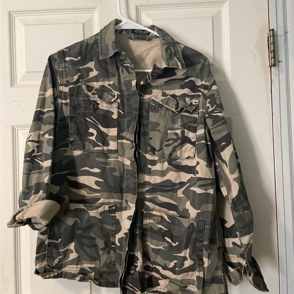 Fashion Nova Camouflage Military Jacket